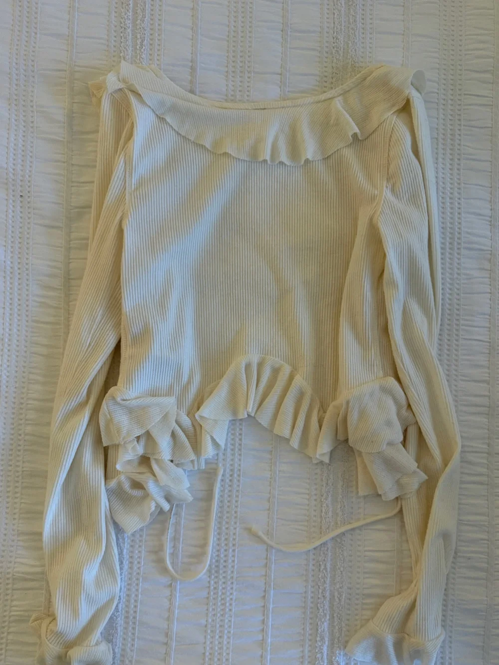 Free People bohemian ruffle cardigan